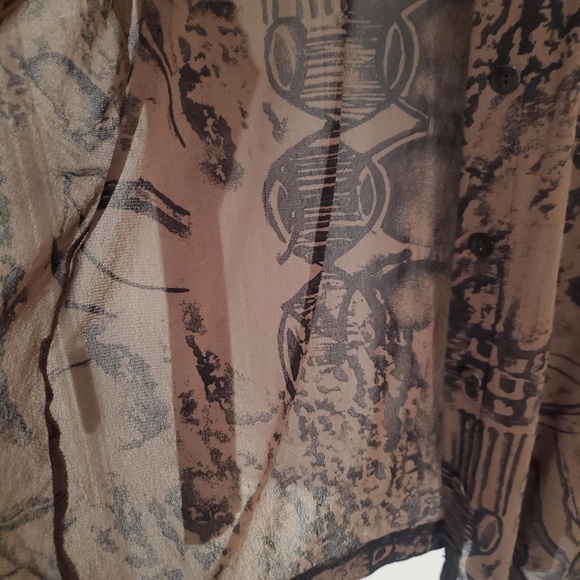 CHICO'S 100% NYLON BUTTON DOWN SHEER SWEATER - SIZE 3 (US L) - Picture 6 of 7